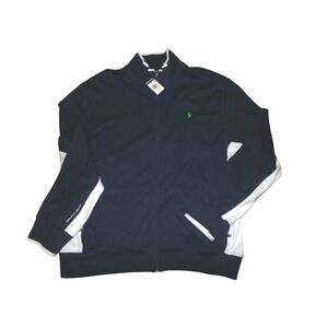 Polo Ralph Lauren Mens Track Jacket Navy Blue White Full Zip Pony Logo XXL~NWT